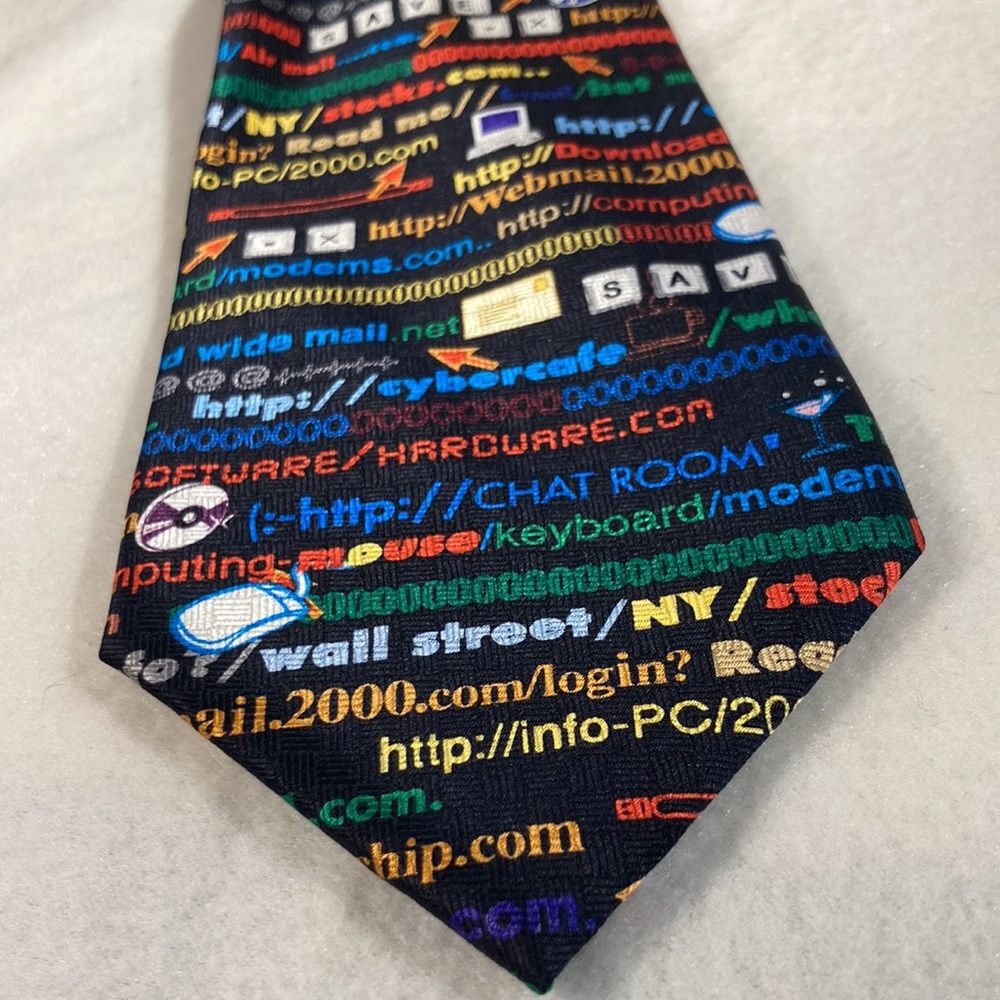 Puritan 100% Silk Muli-colored World Wide Web Necktie